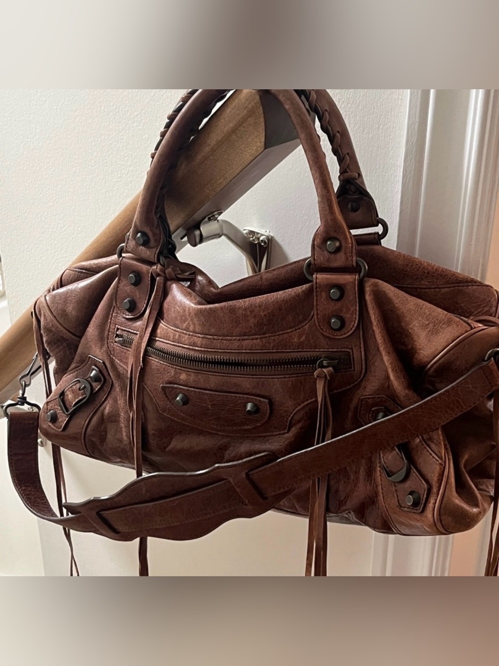 Balenciaga Brown Leather City Bag